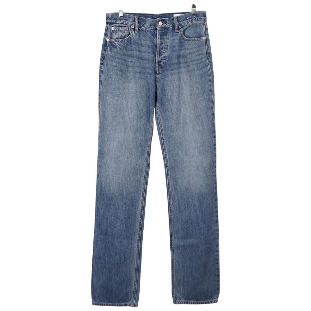 GAP '90s High Rise Straight Leg Jeans Size 29 8 Tall Button Fly Rigid Denim